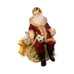 Waterford Holiday Heirlooms St. Nicholas Santa Ceramic Cookie Jar with Box